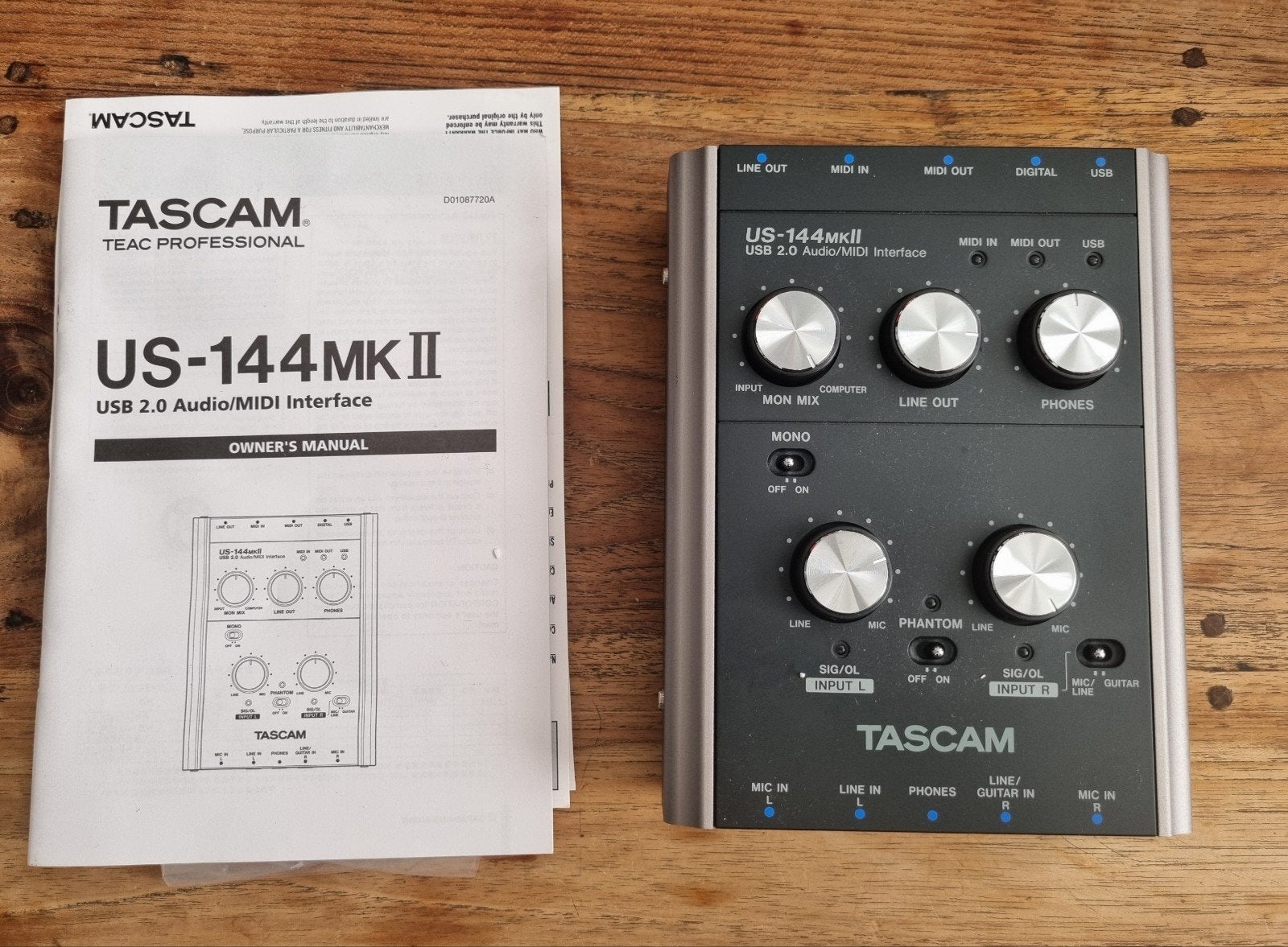 Tascam US-144mkII USB 2.0 Audio/MIDI Interface, Ophalen of Verzenden, Zo goed als nieuw