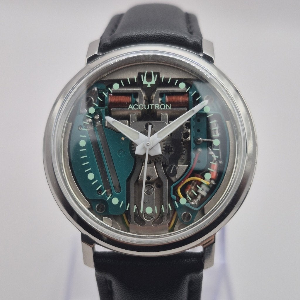 Bulova Accutron 214 Spaceview 1963 stemvork horloge staal, Ophalen of Verzenden