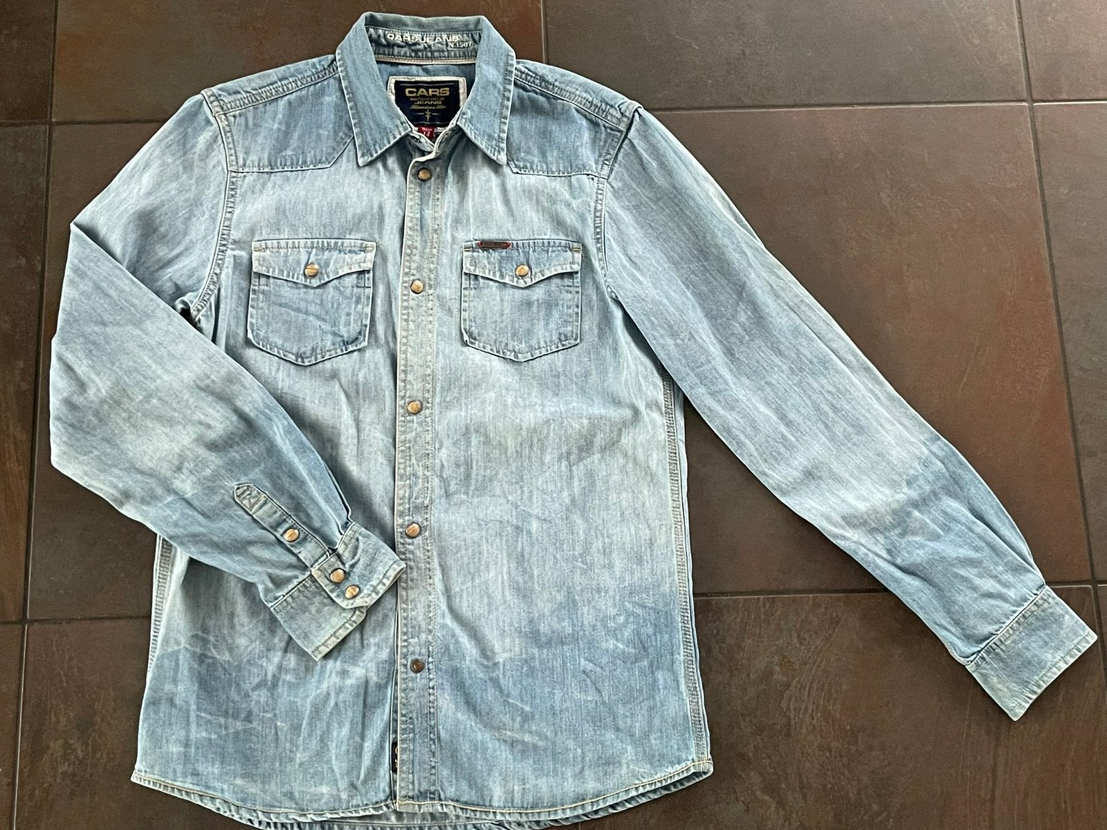 Cars jeans jongens spijker overhemd maat 164, Ophalen of Verzenden, Zo goed als nieuw, Jongen, Overhemd of Blouse