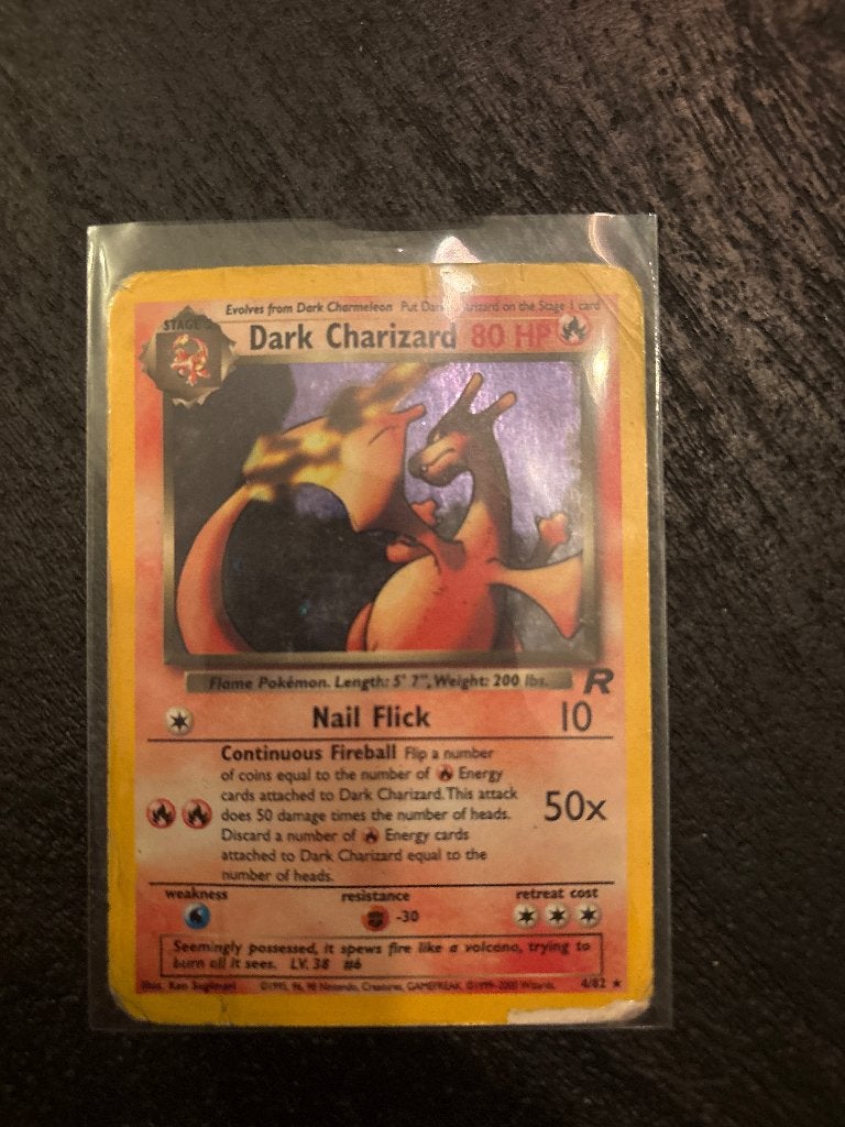 Zeldzame dark Charizard, Ophalen of Verzenden, Gebruikt, Losse kaart