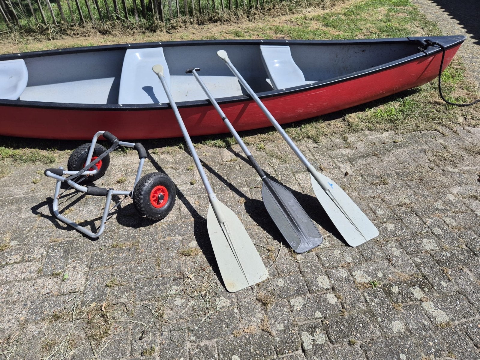 Nova Indy Canadese kano met 3 peddels, Watersport en Boten, Ophalen, Gebruikt, Canadese kano of Open kano