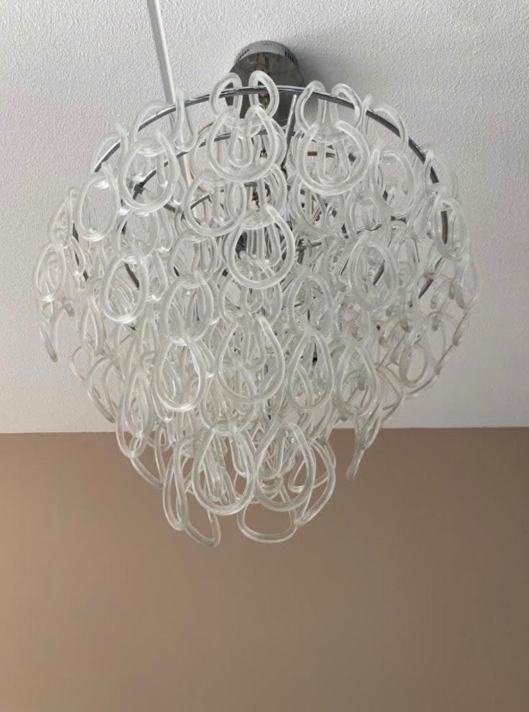 Design kroonluchter, Ophalen, Zo goed als nieuw, Glas