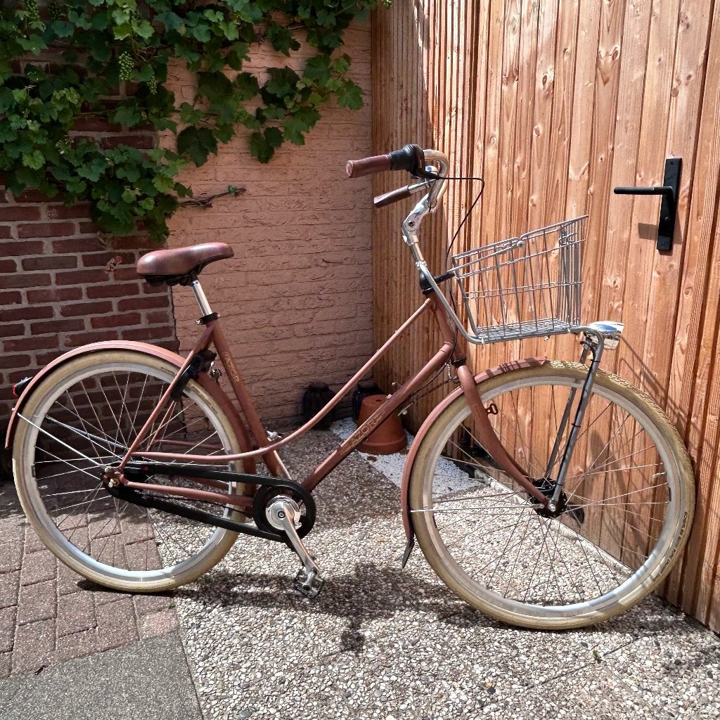 AZOR Berceaux stadsfiets retro style /  kleur mat roest, Terugtraprem, 53 tot 56 cm, Versnellingen, Zo goed als nieuw