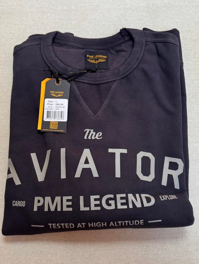 PME Legend Sweatshirt van Terry Sweatstof L, Maat 52/54 (L), Blauw, ., Nieuw