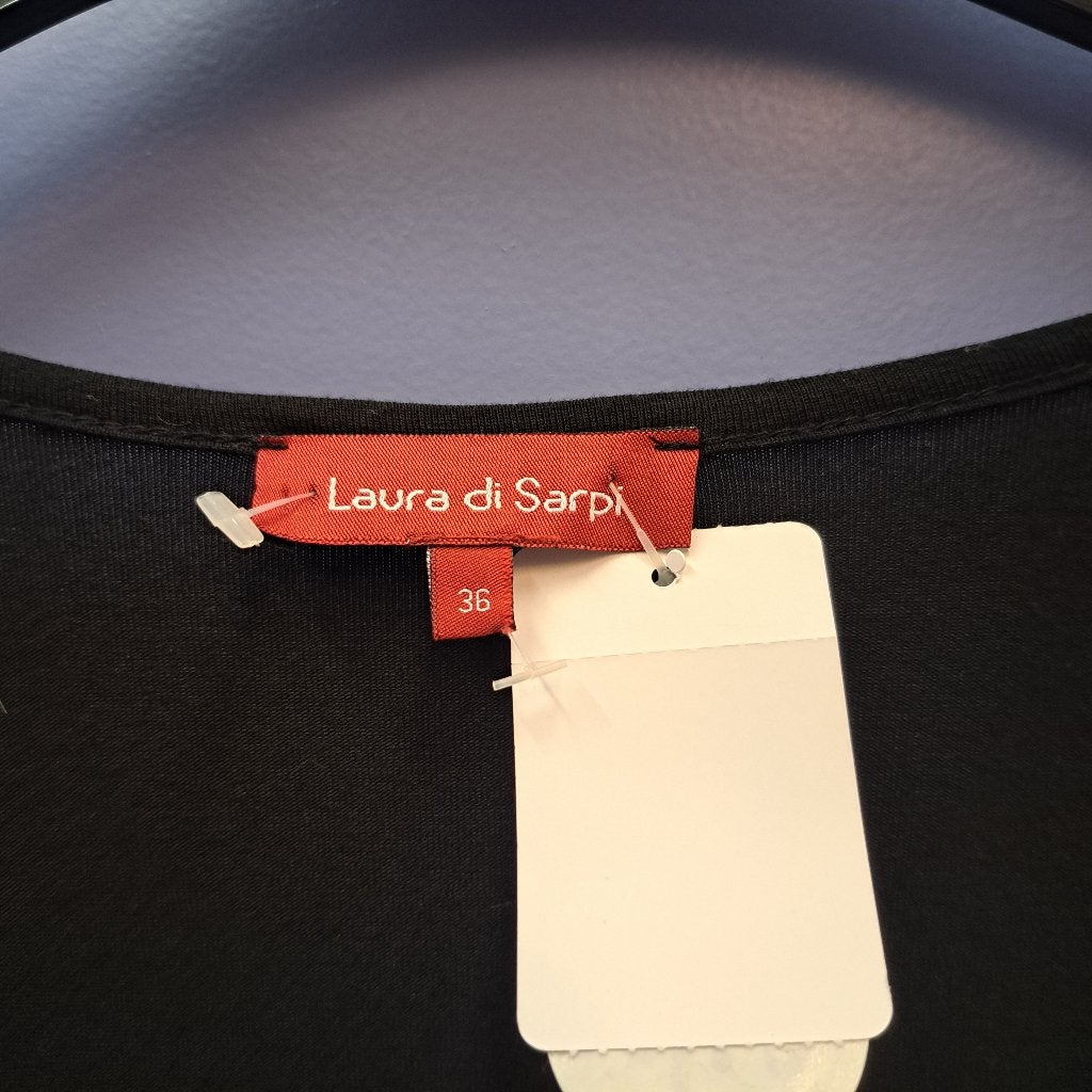 Laura di Sarpi tuniek zwart gerimpeld rits S 38649, ., Zwart, Laura di Sarpi, Ophalen of Verzenden