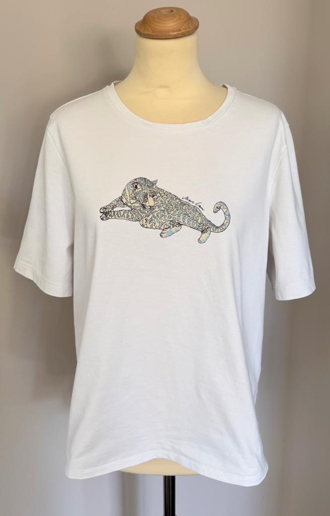Mooi shirt van Marccain (6= 44), Wit, Zo goed als nieuw, Dc, Korte mouw