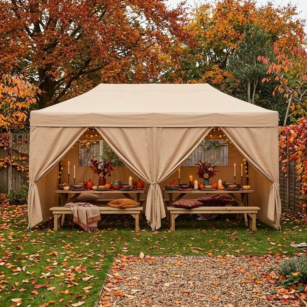 Partytent Buwalda inklapbaar pop-up 580x292 cm beige - NIEUW, Partytent, Minder dan 4 meter, Nieuw, 2 meter of meer