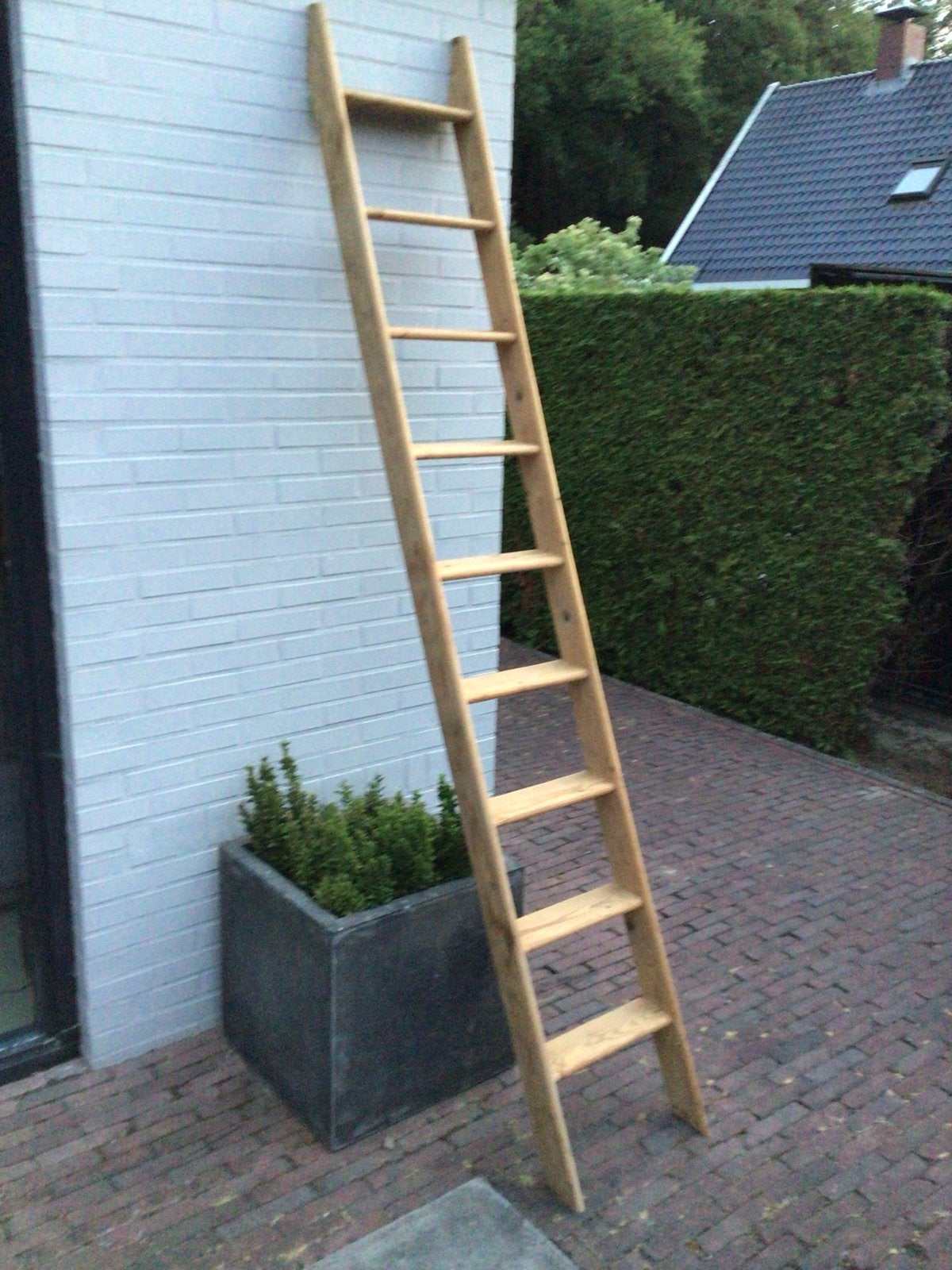 Decoratieve houten ladder - ca. 250 cm, Doe-het-zelf en Verbouw, Ophalen, Gebruikt, Ladder, 2 tot 4 meter