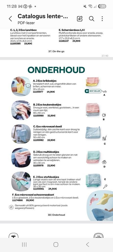 Nieuwe Tupperware Eco Microvezel Doekjes, Overige typen, Nieuw, Ophalen of Verzenden, Meerkleurig