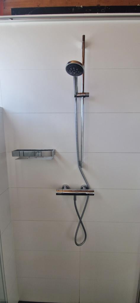 Dornbracht douche glijstang met kraan en bakje, Ophalen, Gebruikt, Chroom, Douche