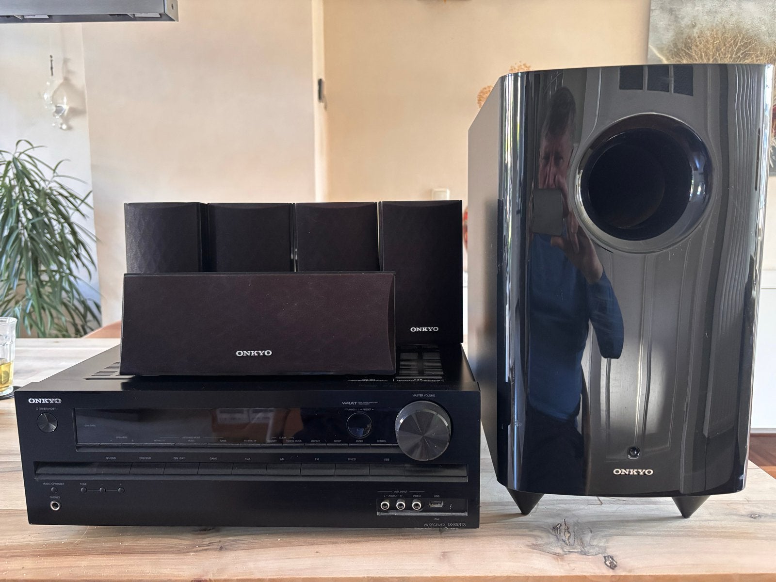 Onkyo TX-SR313 5.1 Home Cinema Set met Subwoofer, Gebruikt, 70 watt of meer, 5.1-systeem, Ophalen