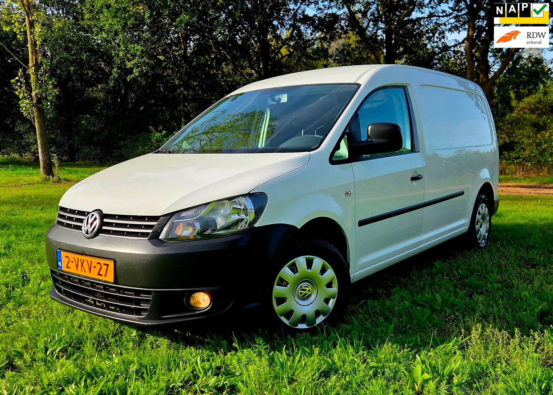 Volkswagen Caddy 1.6 TDI Maxi Airco Dealer onderhouden !, Auto's, Gebruikt, 4 cilinders, Volkswagen, Wit
