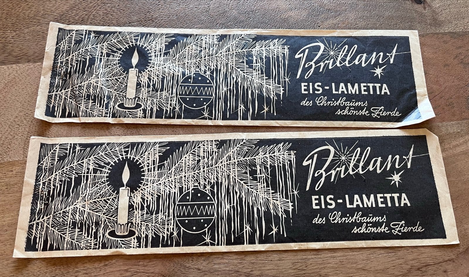 Oude vintage verpakkingen van eis lametta brillant, Ophalen of Verzenden, Gebruikt