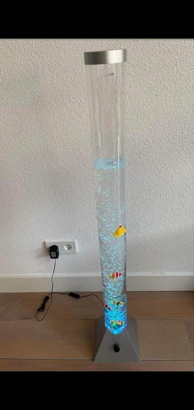 Decoratieve vloerlamp met vissen, Ophalen, Zo goed als nieuw, Kunststof, 150 tot 200 cm