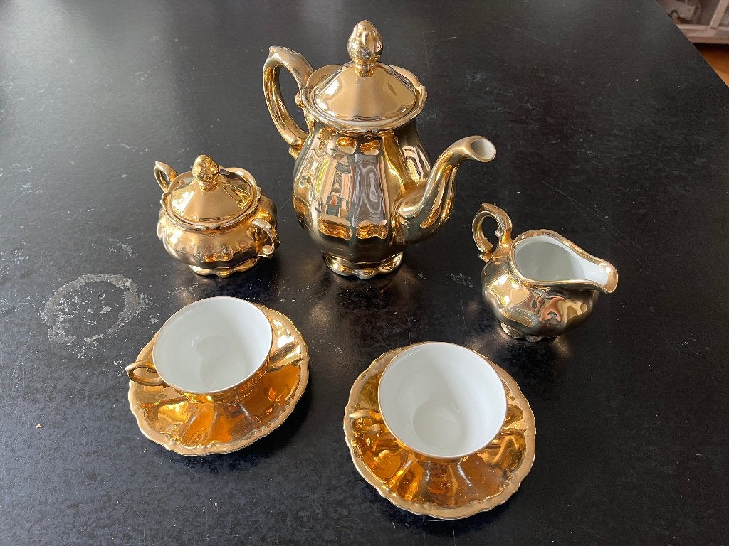 Thee servies, J. Kronester - Bavaria, Verzamelen, Ophalen of Verzenden, Gebruikt, Porselein, Compleet servies