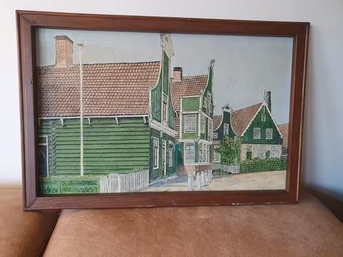 Schilderij Zaanse Schans Kalverringdijk 7, 9, 11, Ophalen
