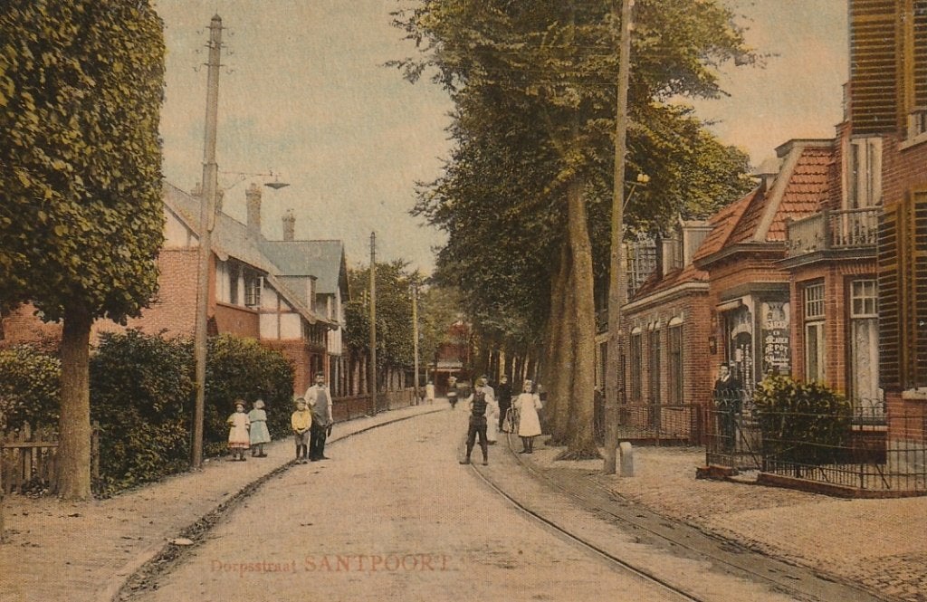 Santpoort Dorpsstraat, Ophalen of Verzenden, 1920 tot 1940, Ongelopen, Noord-Holland