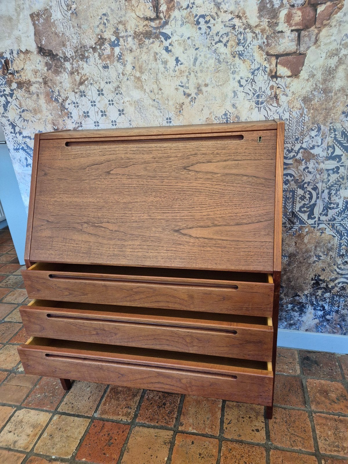 Prachtige Vintage secretaire, deens design B90 cm, Huis en Inrichting, Kasten | Secretaires, Ophalen, Zo goed als nieuw, Vintage retro