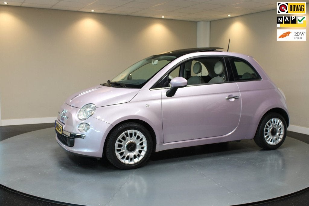 Fiat 500 0.9 TwinAir Turbo Lounge *Automaat* Roze! Pano/Schu, Auto's, Gebruikt, Overige kleuren, Origineel Nederlands, Bedrijf