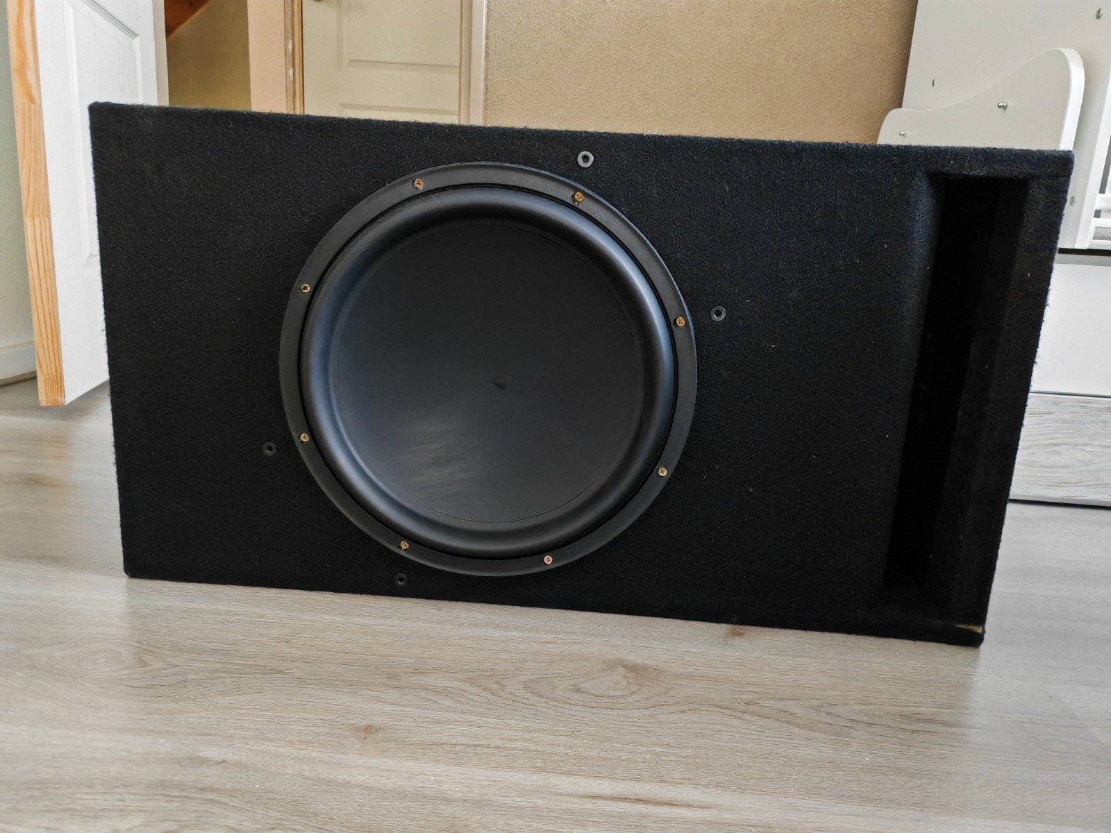Dayton Audio Max-X MX15-22 15 inch met custom 32hz kist, Basreflex, Subwoofer, Ophalen, 150 watt of meer