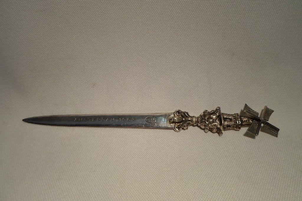 Brief Opener Zilver Molen Amsterdam, Ophalen of Verzenden, Zilver