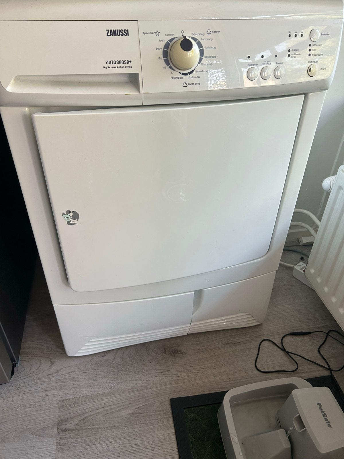 Gratis Zanussi Condenswasdroger - AutoSense+ 7kg, Witgoed en Apparatuur, Wasdrogers, Ophalen, 6 tot 8 kg, Gebruikt, Voorlader