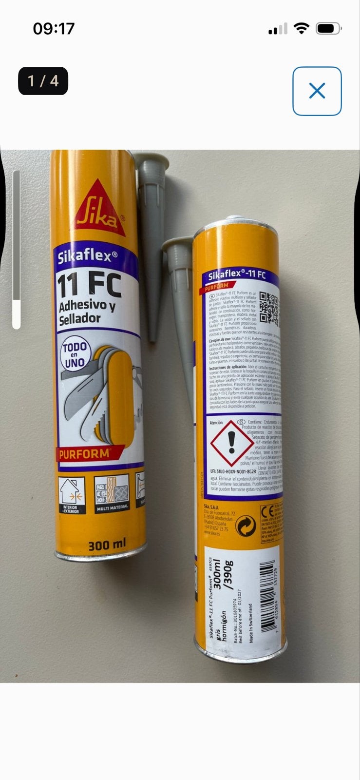 3 stuks  Sikaflex 11 FC Purform Lijm & Afdichtingskit, Ophalen of Verzenden, Nieuw, Overige typen