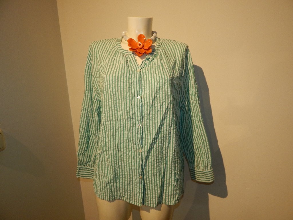 BA&SH blouse groen wit gestreept tijdloos en casual M, Kleding | Dames, Blouses en Tunieken, Maat 38/40 (M), Ophalen of Verzenden