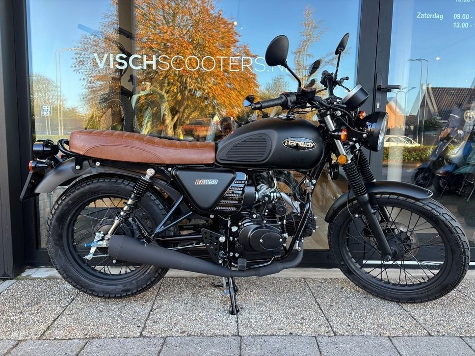 Hanway Caferacer RAW 50 | Mat Zwart/Bruin | Vandaag Rijden?, HANWAY, Onbekend, Onbekend, Hanway