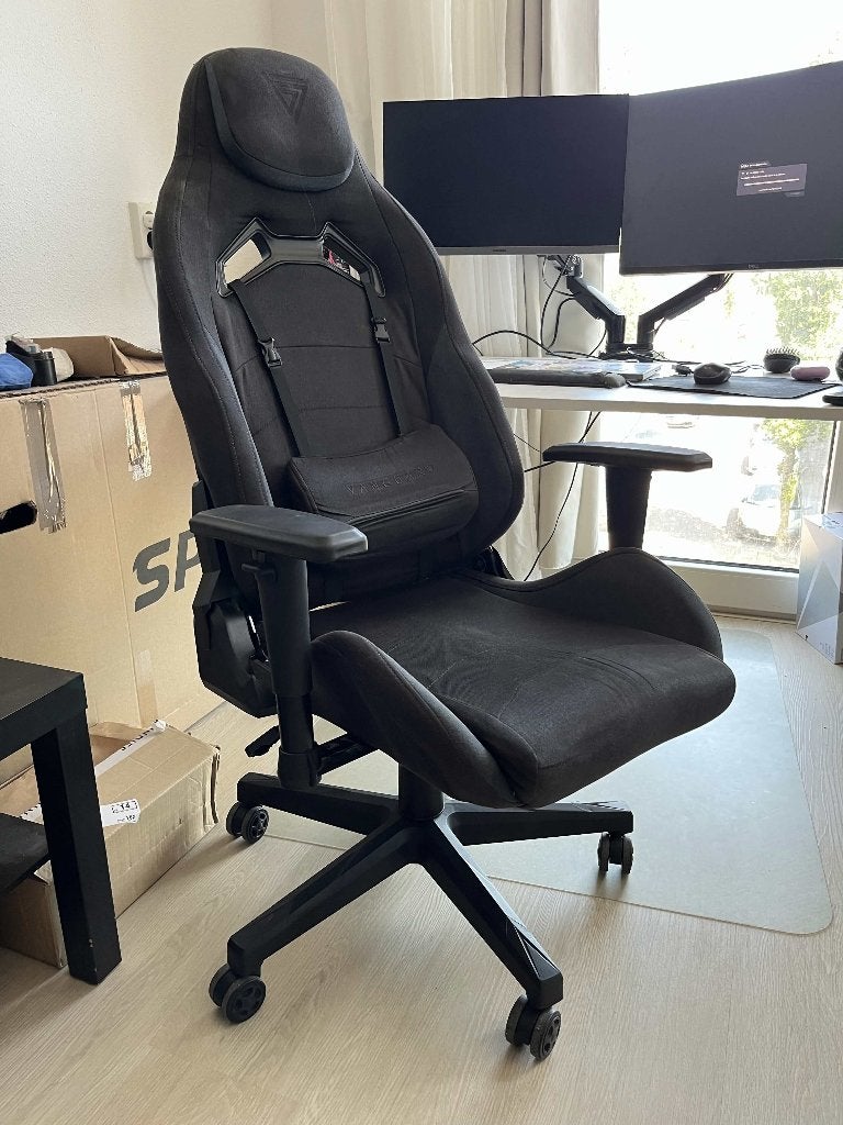 Stoffen Gamestoel / Ergonomische Bureaustoel Sense7 Zwart, Ophalen, Gebruikt, Zwart, Gaming bureaustoel