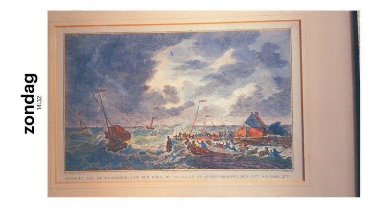 Antieke Gravure Texel, november 1775, Antiek en Kunst, Kunst | Etsen en Gravures, Ophalen of Verzenden, Landschap, 1700 - 1799
