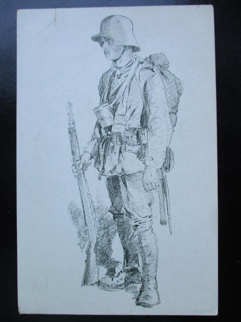 WO1 postkaart "einer von Verdun", Verzamelen, Militaria | Algemeen, Verzenden, Landmacht, Duitsland, Foto of Poster