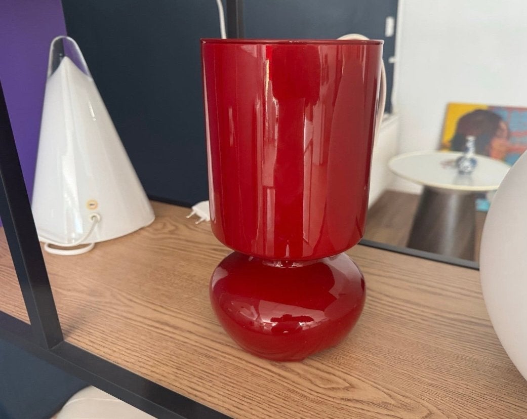 Unieke vintage rode IKEA Lycta tafellamp, Ophalen of Verzenden