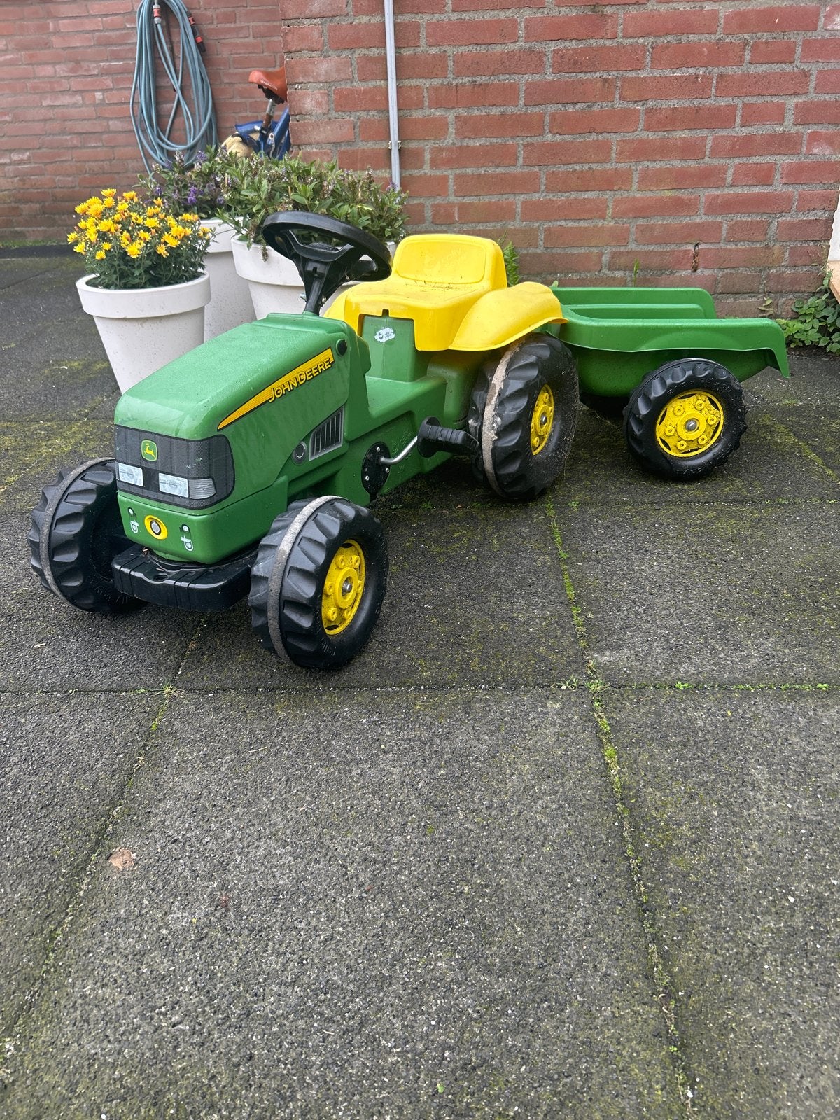 John Deere traptractor met aanhanger, Ophalen, Gebruikt, Trapvoertuig