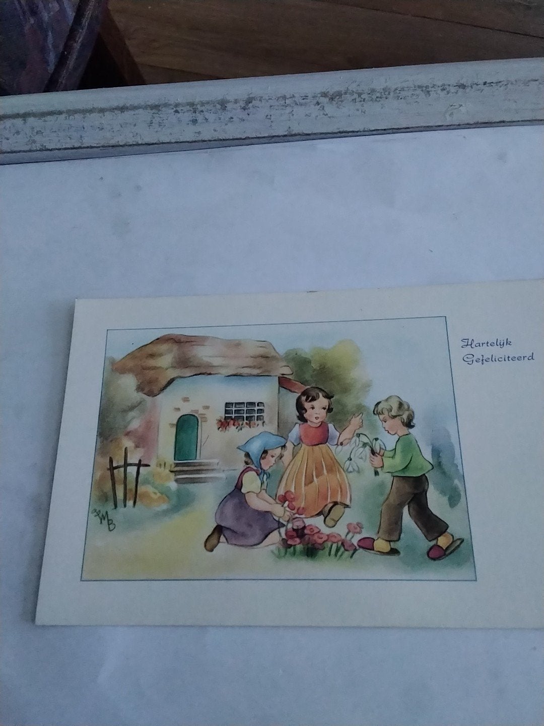 Vintage Ansichtkaart: Hartelijk Gefeliciteerd met Kinderen, Ophalen of Verzenden, Voor 1920, Gelopen, Kinderen