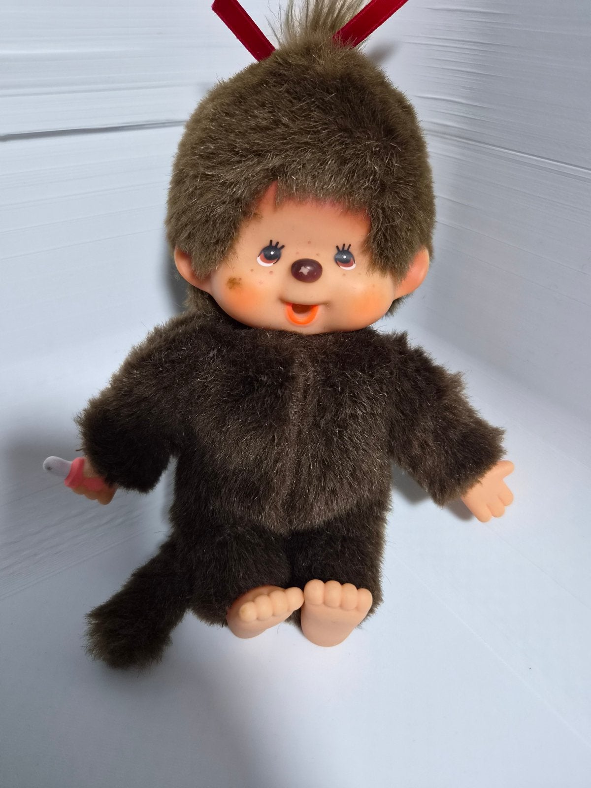Monchhichi knuffel aapje 1974 - Vintage speelgoed, Gebruikt, Overige merken, Ophalen of Verzenden, Met label