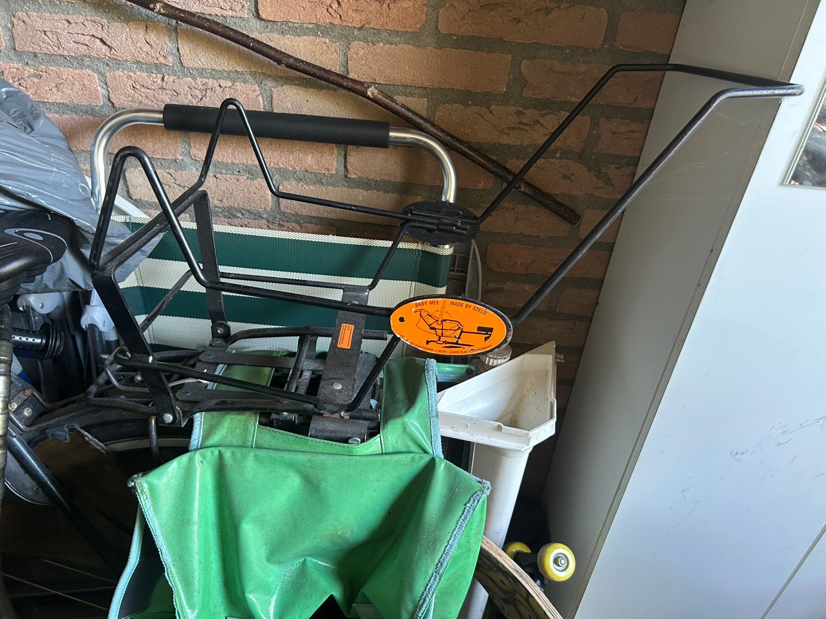 Steco baby mee- maxi cosi drager voor op de fiets, Fietsen en Brommers, Fietsaccessoires | Fietsstoeltjes, Ophalen, Gebruikt, 0 t/m 10 kg