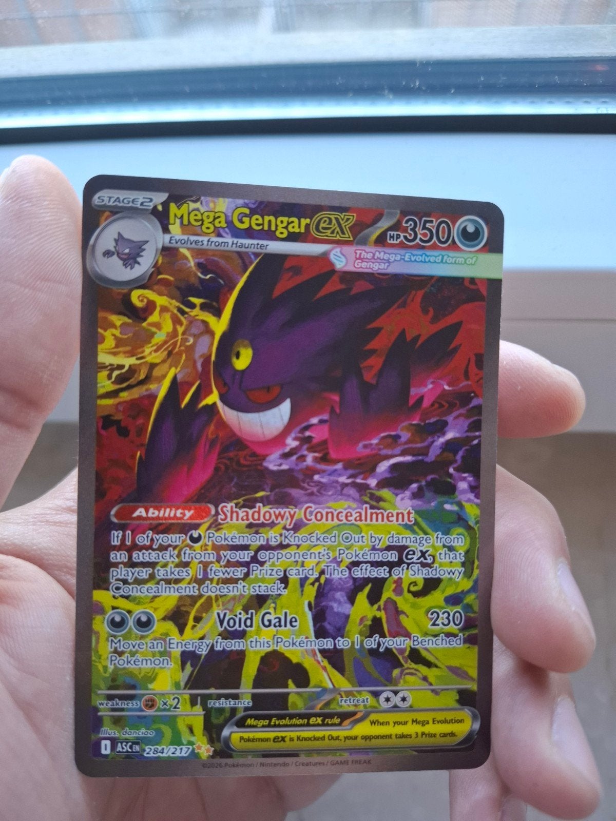 Mega Gengar EX 284 - Ruilen tegen vintage, Ophalen of Verzenden, Zo goed als nieuw, Losse kaart, Foil