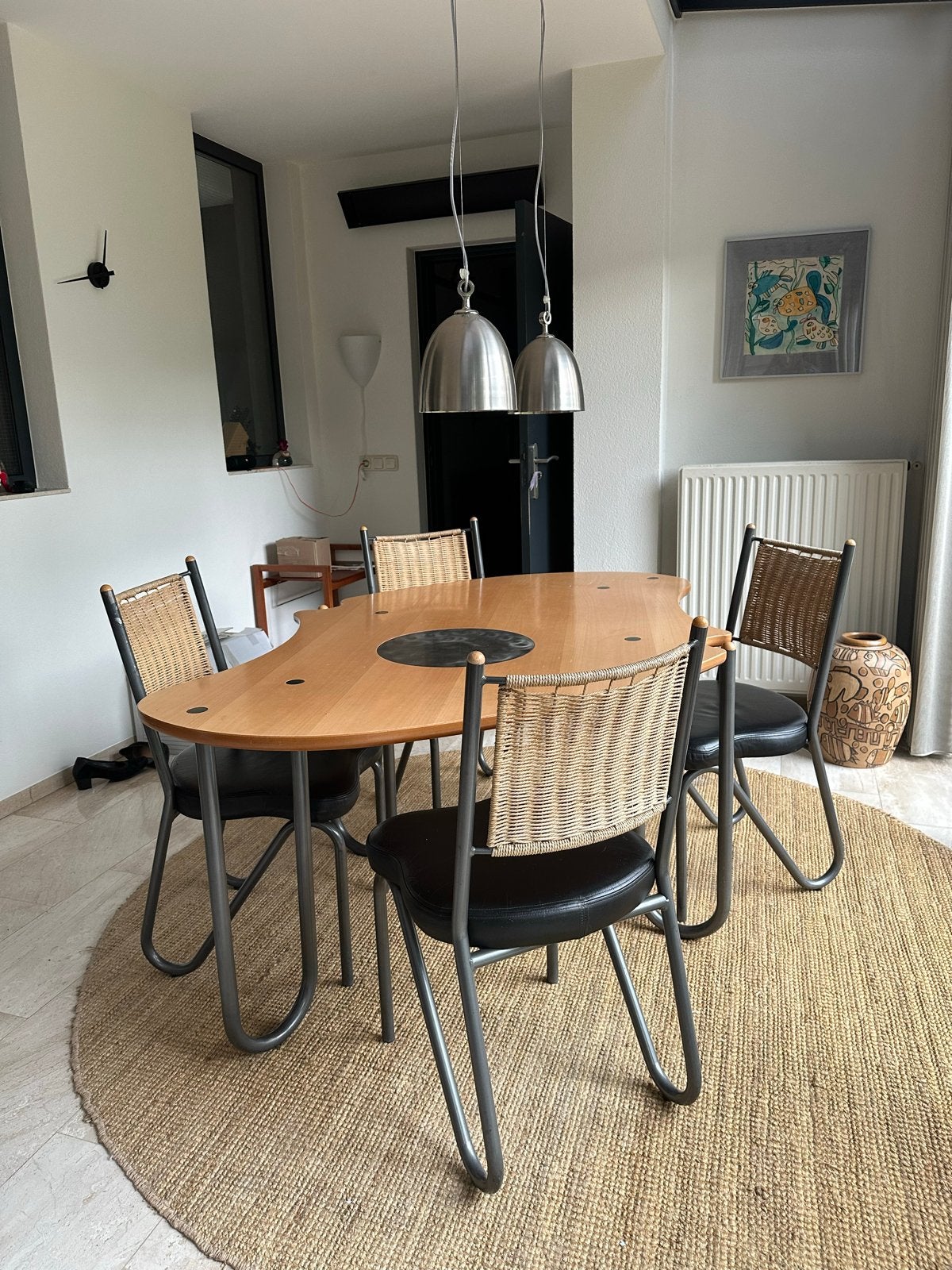 Eetkamerset: Design tafel met 4 stoelen, Ophalen, Gebruikt, 4 tot 6 stoelen