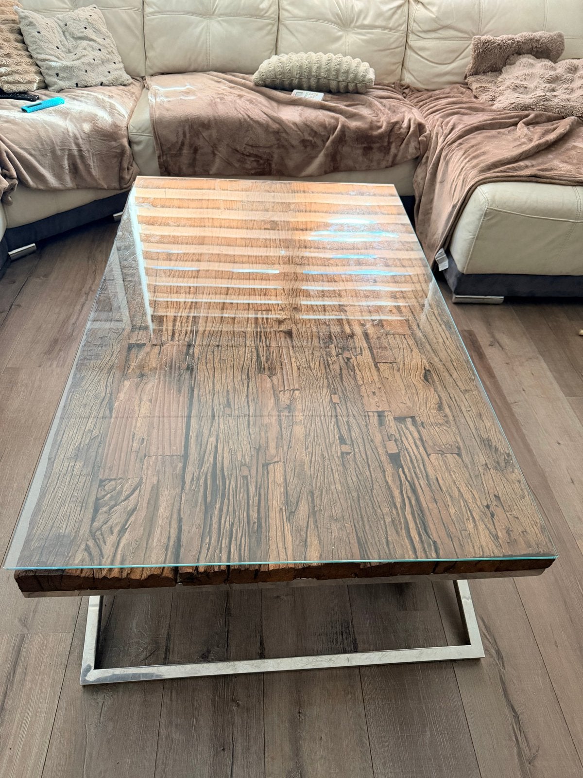 Salontafel en eettafel hout, Huis en Inrichting, Ophalen, Gebruikt