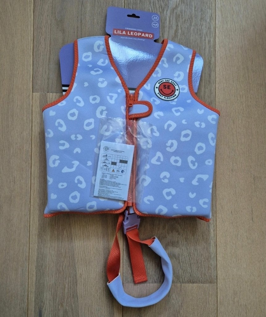 Zwemvest 3-6 jaar Lila Luipaard 19-30 kg, Watersport en Boten, Watersportkleding, Kind, Verzenden, Nieuw, Swim Essentials