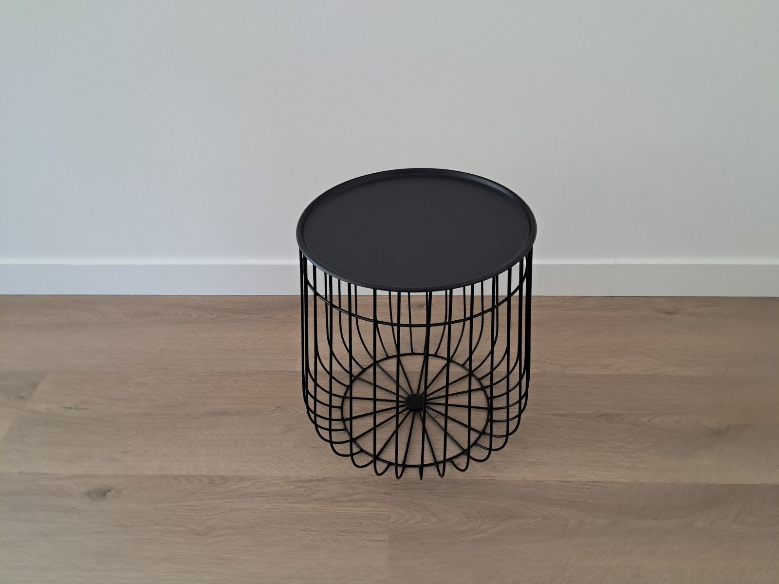Pols Potten bijzettafel mand, zwart, 41x35-40 cm, Huis en Inrichting, Ophalen, Minder dan 45 cm, Minder dan 55 cm, Metaal of Aluminium