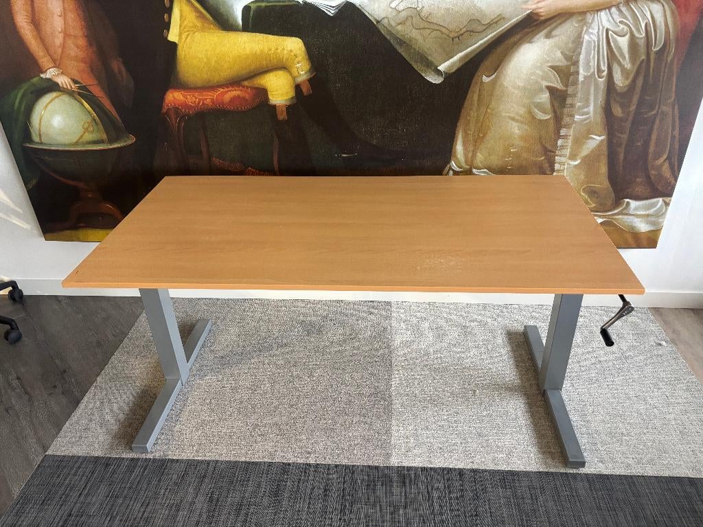 Gispen zit-zit bureau verstelbaar 160x80cm, Huis en Inrichting, Bureaus, Ophalen, In hoogte verstelbaar, Gebruikt