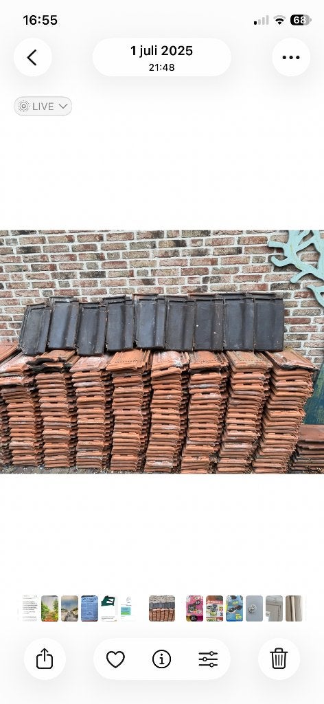 Dakpannen, Doe-het-zelf en Verbouw, Dakpannen en Dakbedekking, Ophalen, Gebruikt, 15 m² of meer, Dakpannen