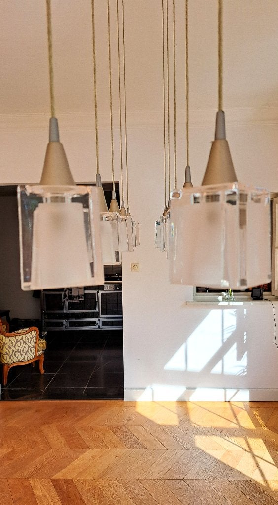 Italiaanse design lamp, Ophalen, Zo goed als nieuw, Glas