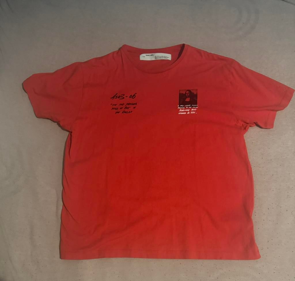 Off-white rode Mona Lisa T-shirt, Ophalen of Verzenden, Zo goed als nieuw, Rood