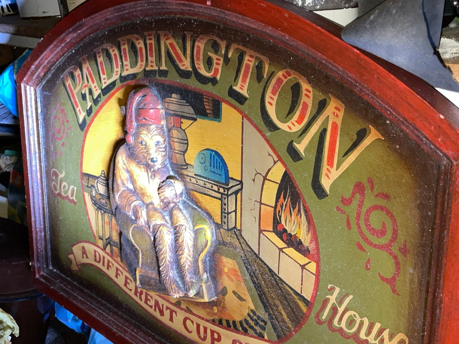 Vintage Paddington House Tea houten bord, Ophalen of Verzenden