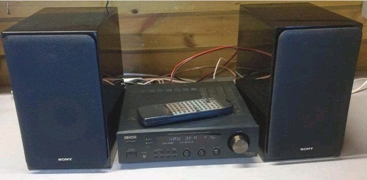 Denon dra-f100 receiver + sony speakers sscg1 + afstandsbed, Ophalen of Verzenden, Speakers, Denon