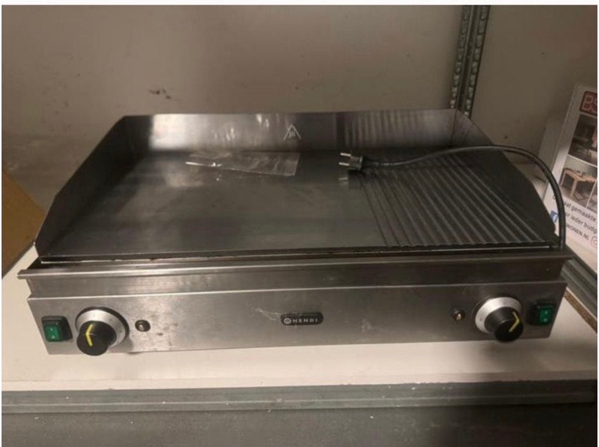 Hendi Tafelgrill/Bakplaat - Roestvrij staal, Witgoed en Apparatuur, Grillplaten, Ophalen of Verzenden, Gebruikt, Tafelgrill