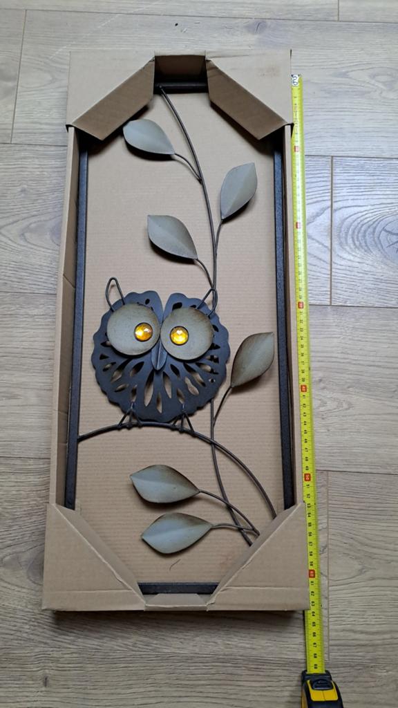 Metalen wanddecoratie uil - Modern en stijlvol, Metaal, Wandsculptuur, Zwart, Nieuw